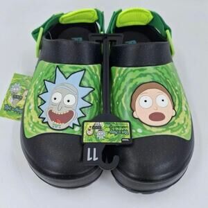 Adult Swim Rick and Morty crocs Style Slip On Clogs Size 11 Ground Up New